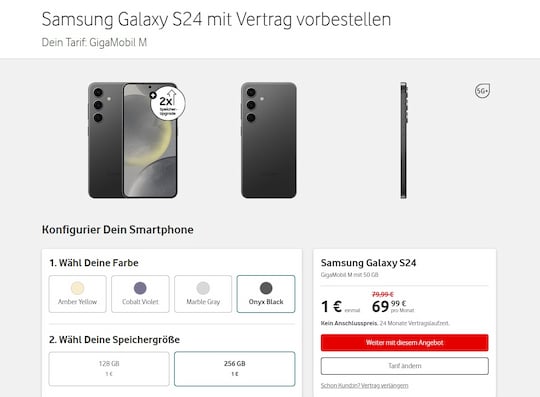 Galaxy S24 bei Vodafone