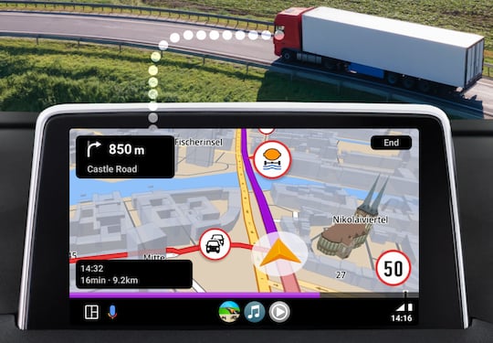 Sygic LKW Wohnmobil Navigation auf Android Auto