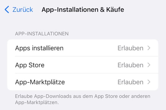 Men bei iPhone mit deutscher Apple-ID