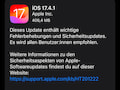 Seit gestern steht das Update auf iOS 17.4.1 zur Verfgung