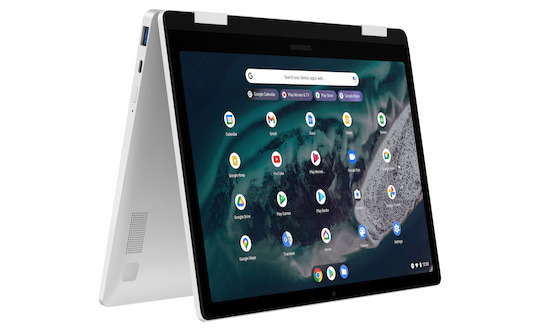 Chromebooks gibt es auch als Convertible mit Touchscreen wie hier von Samsung