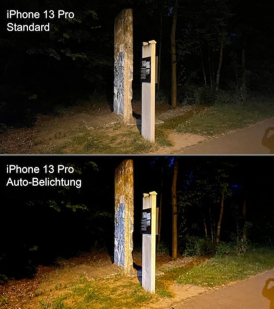 iPhone 13 Pro: Standard- vs. Nachtmodus