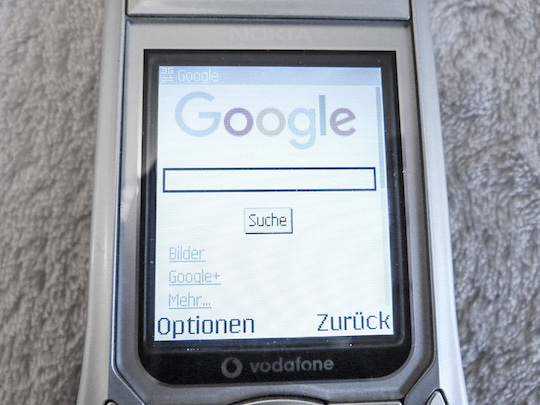 Google im WAP-Browser eines Nokia 6630