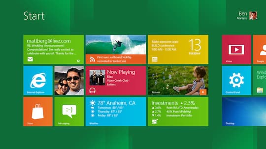 Windows 8: Neue Oberflche mit Kacheln